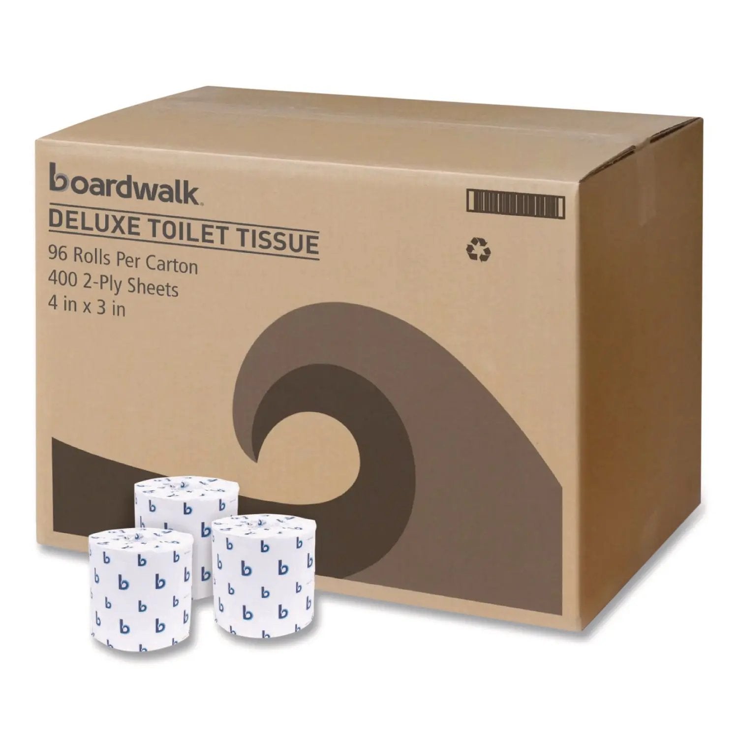 BWK6144 Two-Ply Toilet Tissue, Septic Safe, White, 400 Sheets/Roll, 96 Rolls/Carton Boardwalk
