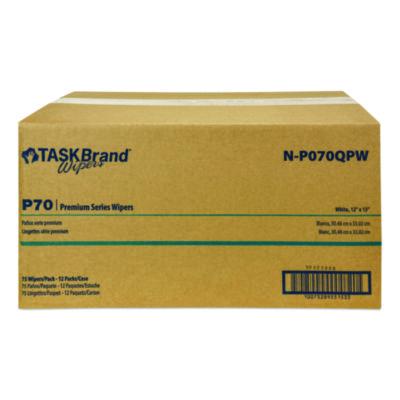 HOSNP070QPW TASKBrand P70 Series Premium Wiper, 11 x 13, Unscented, 75/Pack, 12 Packs/Carton HOSPECO