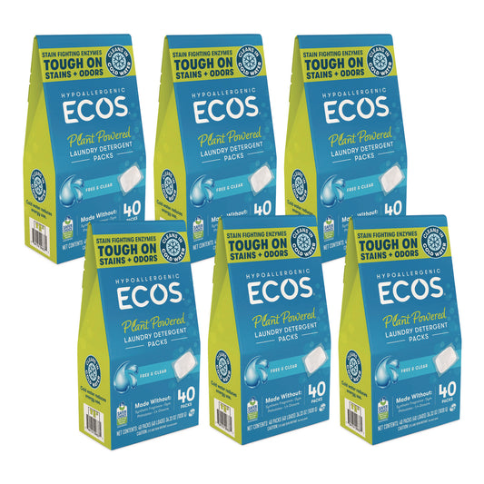EOP963706CT Laundry Detergent Packs, Free and Clear, 40 Pods/Pack, 6 Packs/Carton