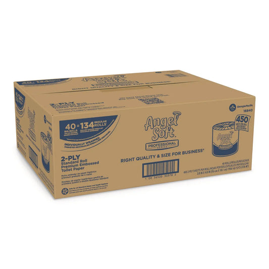 GPC16840 Angel Soft ps Premium Bathroom Tissue, Septic Safe, 2-Ply, White, 450 Sheets/Roll, 4 0 Rolls/Carton Georgia Pacific Professional