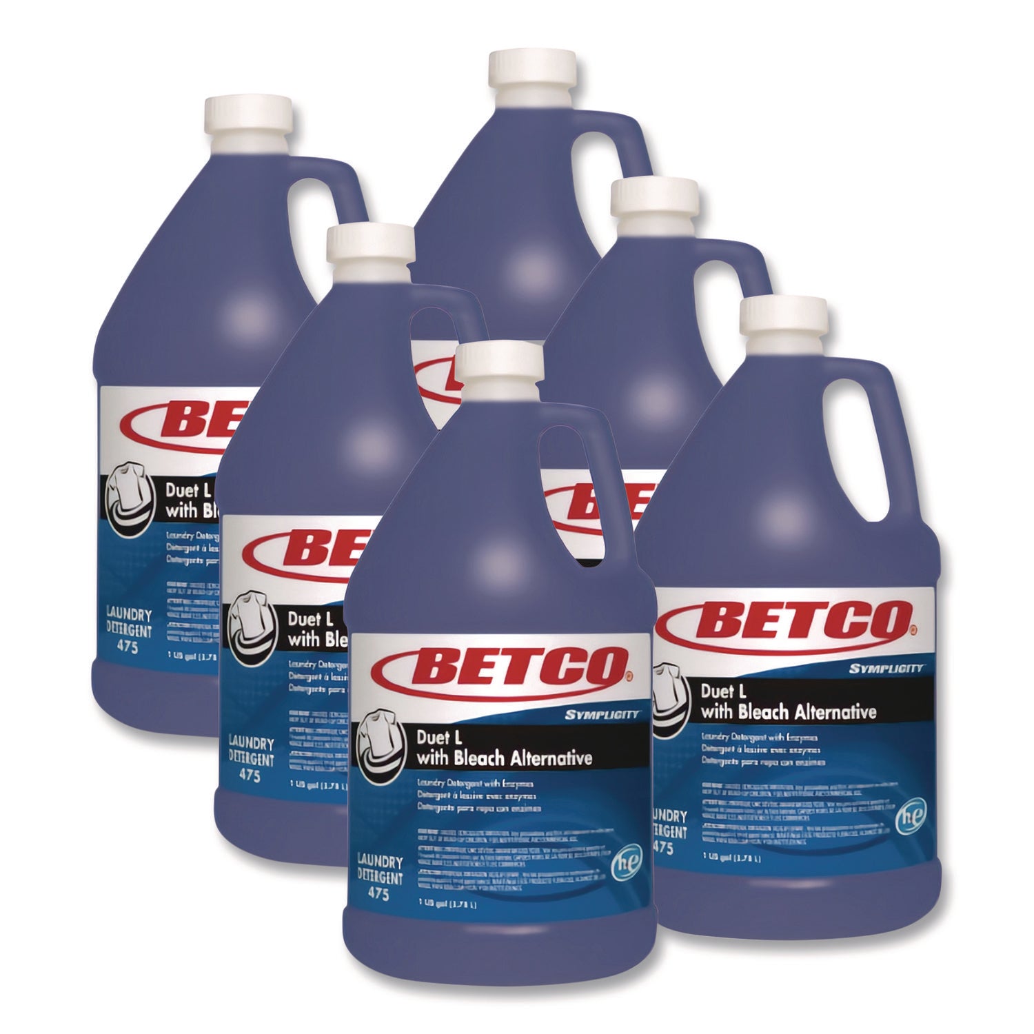 BET4750400 Symplicity Duet L Laundry Detergent, 1 gal, Fresh Scent, 4/Carton Betco