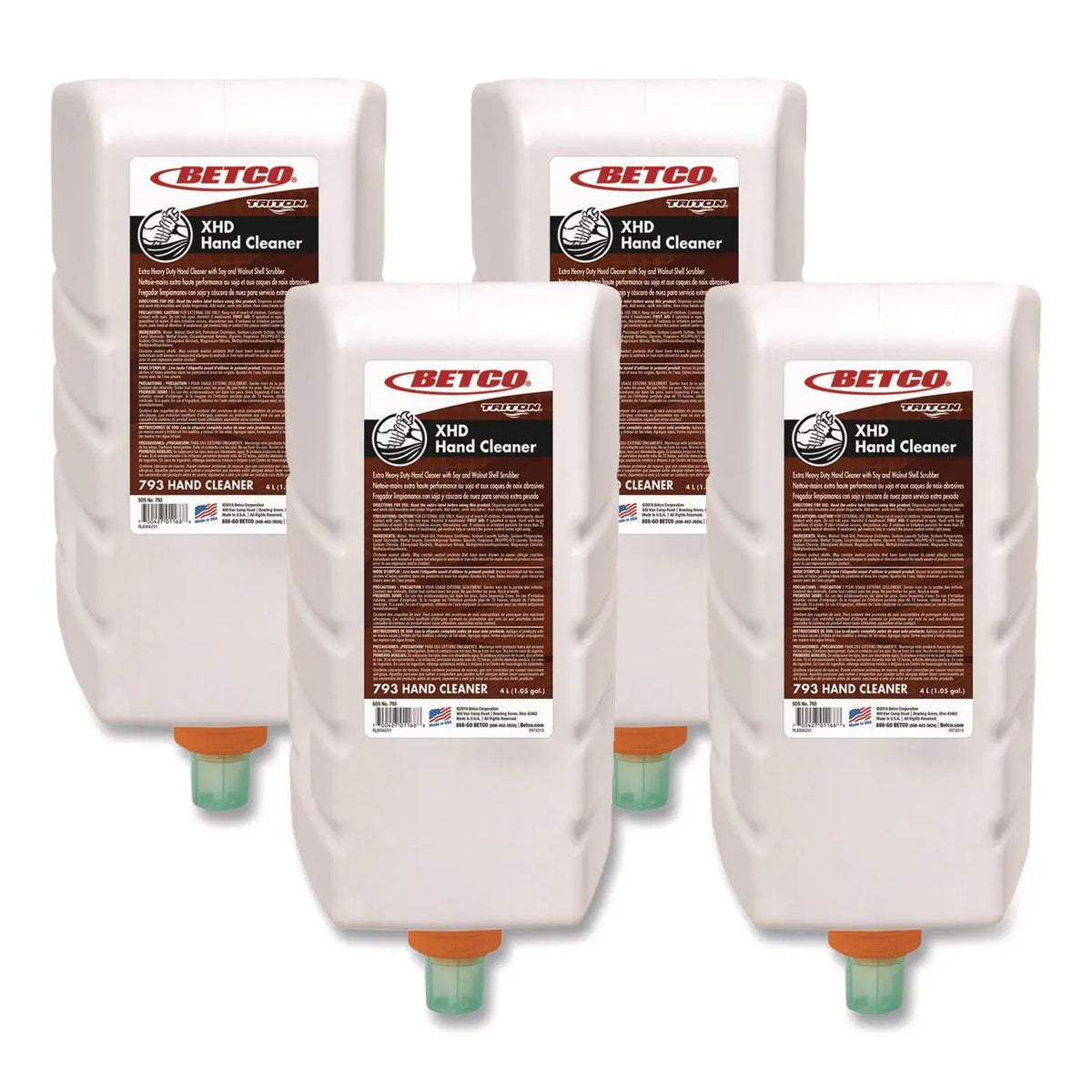 BET7933100 XHD Hand Cleaner Refill, Fresh Scent, 4 L, 4/Carton Betco