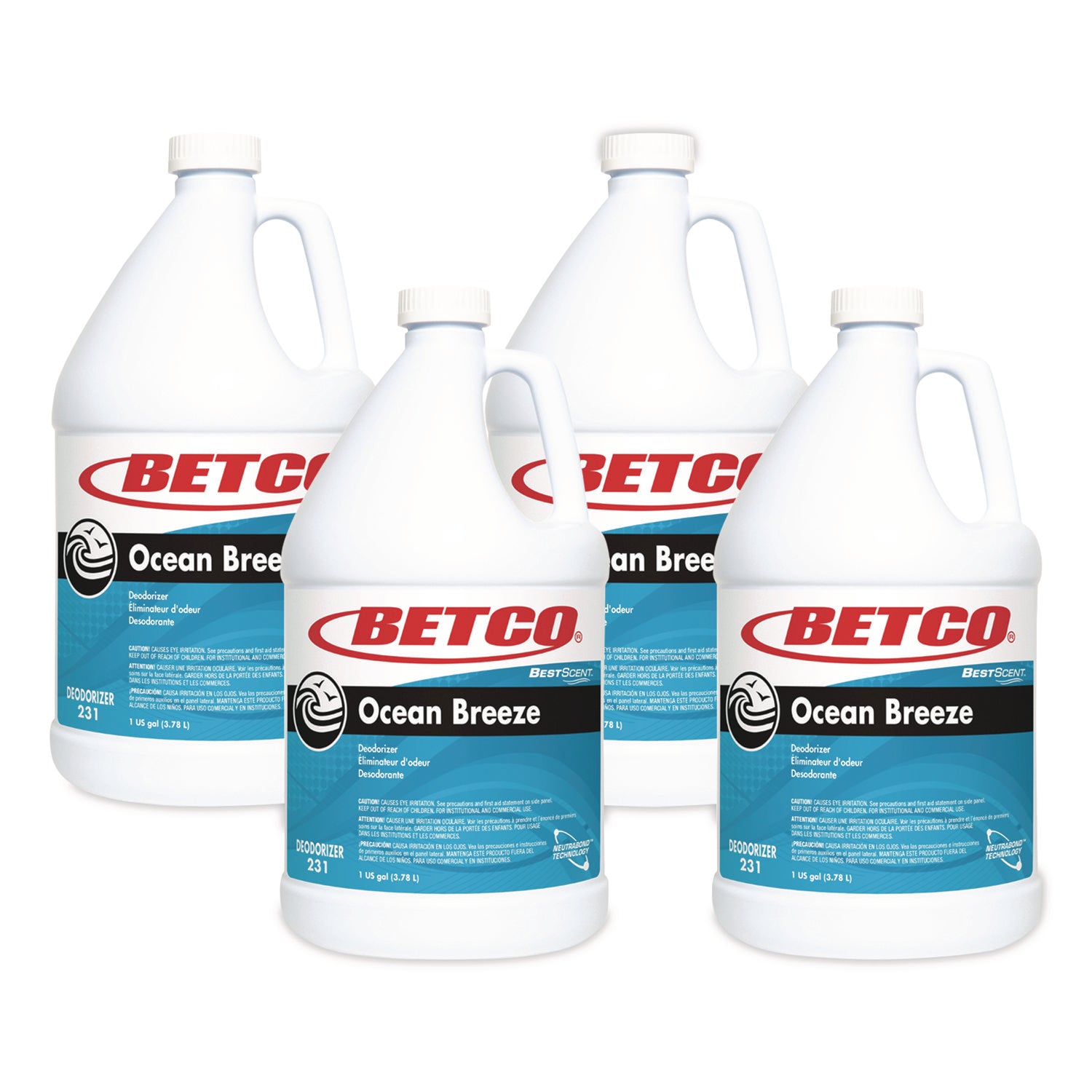 BET2310400 BestScent Ocean Breeze Deodorizer, Ocean Breeze Scent, 1 gal Bottle, 4/Carton Betco