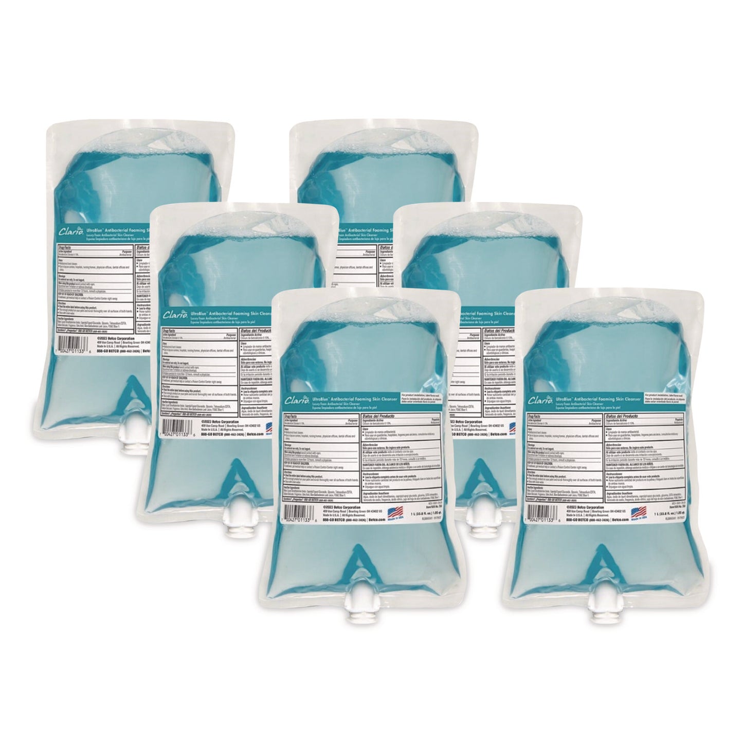 BET7152900 Green Earth Clear Foaming Skin Cleanser Refill, Fragrance-Free, 1,000 mL, 6/Carton