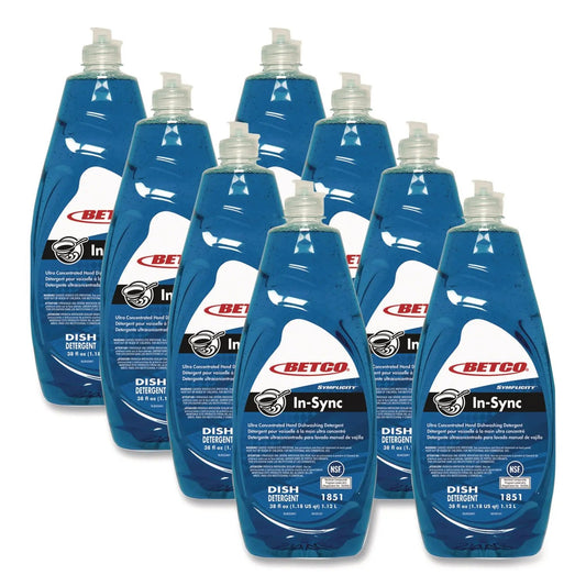 BET1851B900 Symplicity In-Sync Hand Dishwashing Detergent, Fresh Ozonic Scent, 38 oz Bottle, 8/Carton Betco