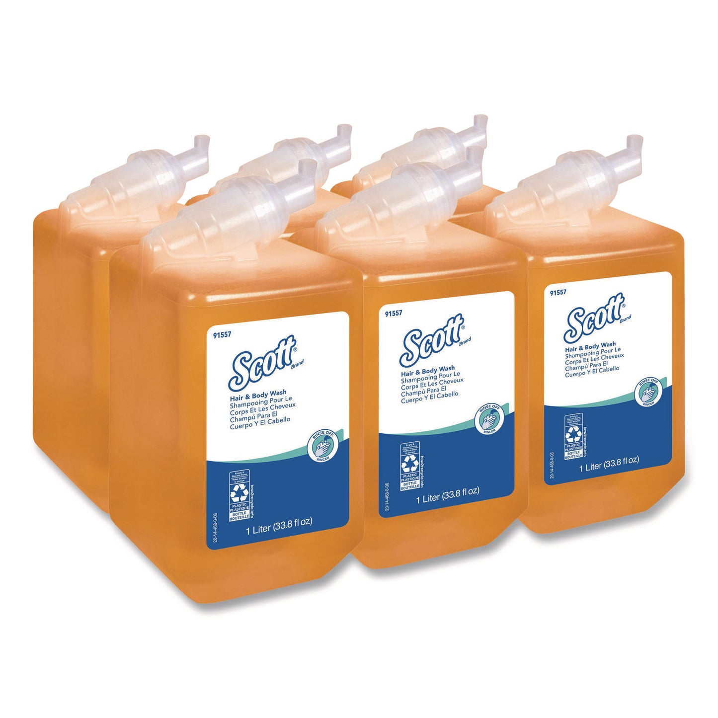 KCC91557 Essential Hair and Body Wash, Citrus Floral Scent, 1 L, 6/Carton