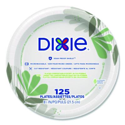 DXEUX9PATH Pathways Soak-Proof Shield Mediumweight Paper Plates, 8.5" dia., Green/Burgundy, 1,000/Carton