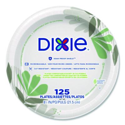 DXEUX9PATHPK Pathways Soak-Proof Shield Mediumweight Paper Plates, 8.5" Dia, Green/burgundy, 125/pack