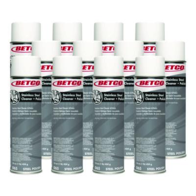BET652300 Stainless Steel Cleaner and Polish, Characteristic Scent, 16 oz Aerosol Spray, 12/Carton BETCO CORPORATION
