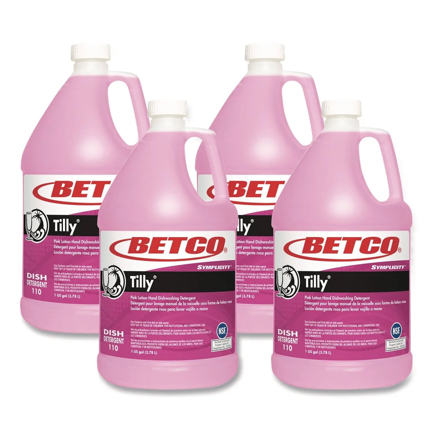 BET1100400 Symplicity Tilly Hand Dishwashing Detergent, Fresh Bouquet Scent, 1 gal Bottle, 4/Carton Betco