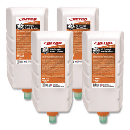 BET7923100 HD Orange Hand Cleaner Refill, For Triton Dispensers, Citrus Zest Scent, 4 L, 4/Carton