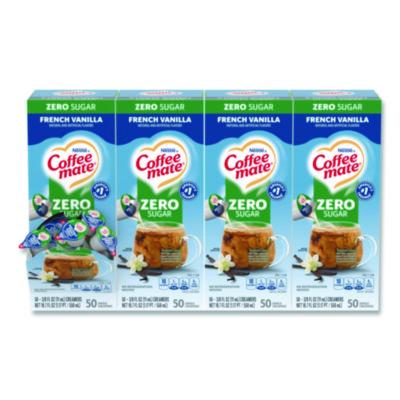 NES91757CT Liquid Coffee Creamer, Zero Sugar French Vanilla, 0.38 oz Mini Cups, 50/Box, 4 Boxes/Carton