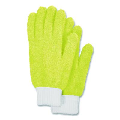 CH7TU05719 Microfiber Dusting Gloves, Yellow with White Cuffs, 2 Gloves CHAGRINOVATIONS