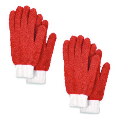 CH7TU05720 Microfiber Dusting Gloves, Coral with White Cuffs, 2 Gloves CHAGRINOVATIONS