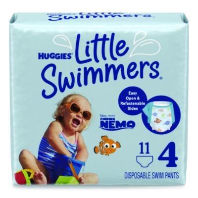 KCM18342 Little Swimmers, Size 4, Baby Weight 24 lbs to 34 lbs, Blue, 11/Pack, 8 Packs/Carton KIMBERLY CLARK
