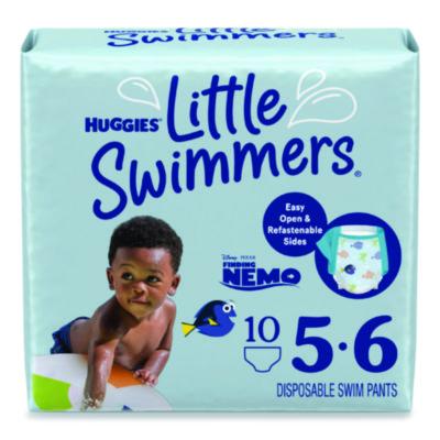 KCM18345 Little Swimmers, Size 5-6, Baby Weight 32 lbs and Up, Blue, 10/Pack, 8 Packs/Carton KIMBERLY CLARK