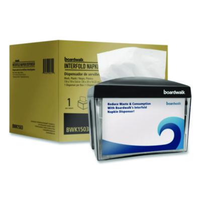 BWK1503 Interfold Napkin Dispenser, 7.9 x 5.6 x 7.9, Black BOARDWALK