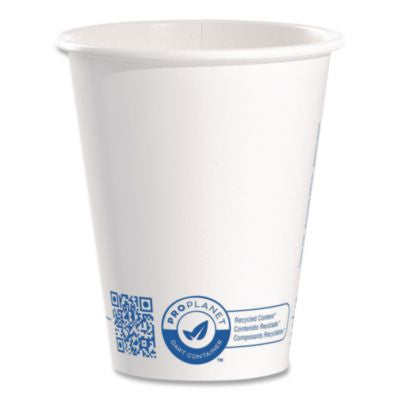 SCC378RCPLANET Recycled Content PCF Paper Hot Cups, ProPlanet Seal, 8 oz, White/Blue, 1,000/Carton