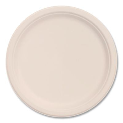 DCC10FBRP1 Compostable Molded Fiber Dinnerware, ProPlanet Seal, Plate, 10.2" dia, Natural, 500/Carton