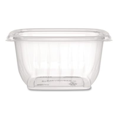 DCCC16SB Square Plastic Bowls, 16 oz, 8.5 x 8.5 x 1.96, Clear, Plastic, 63 Bowls/Sleeve, 8 Sleeves/Carton