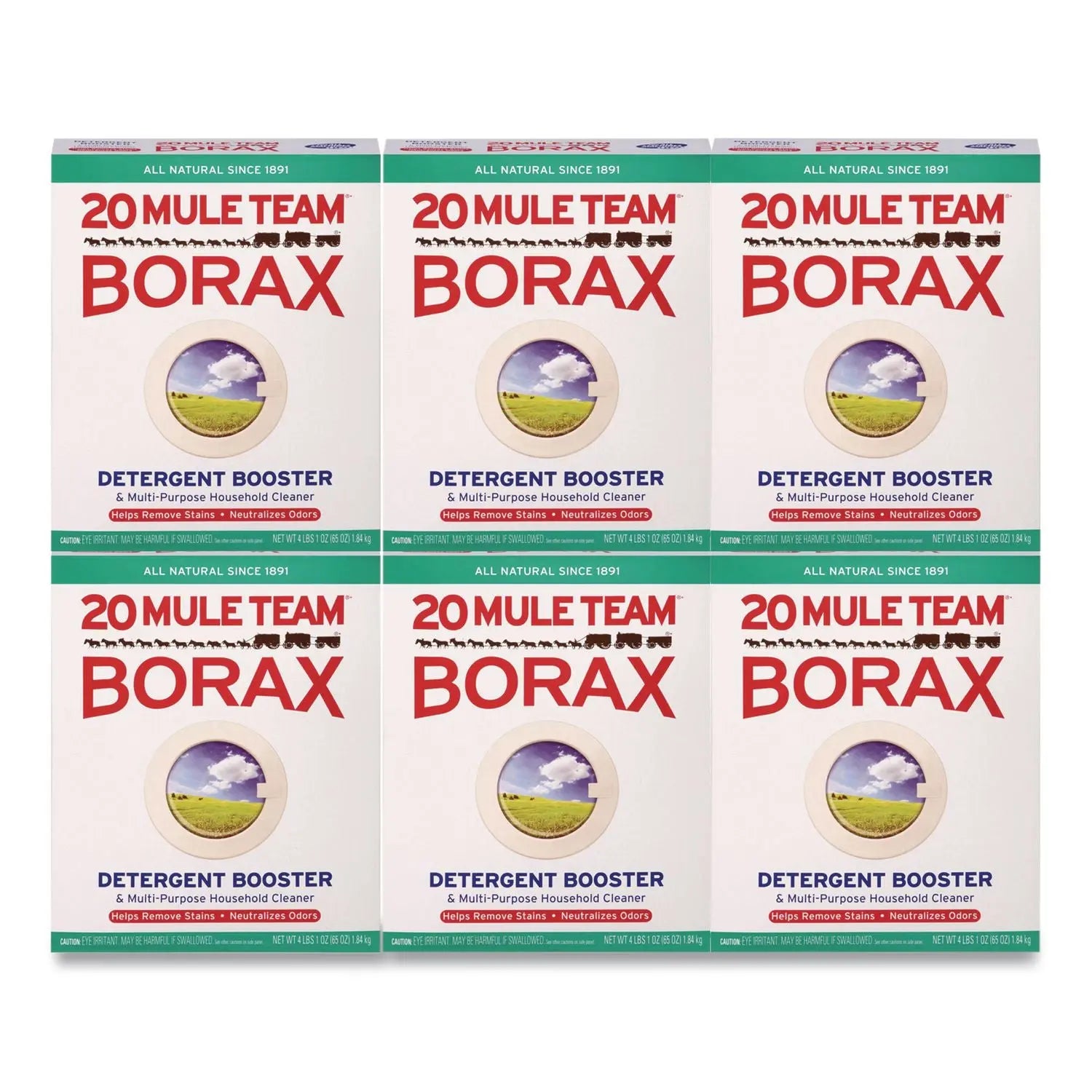 DIA00201 20 Mule Team Borax All Laundry Booster, Powder, 4 lb Box, 6 Boxes/Carton Dial