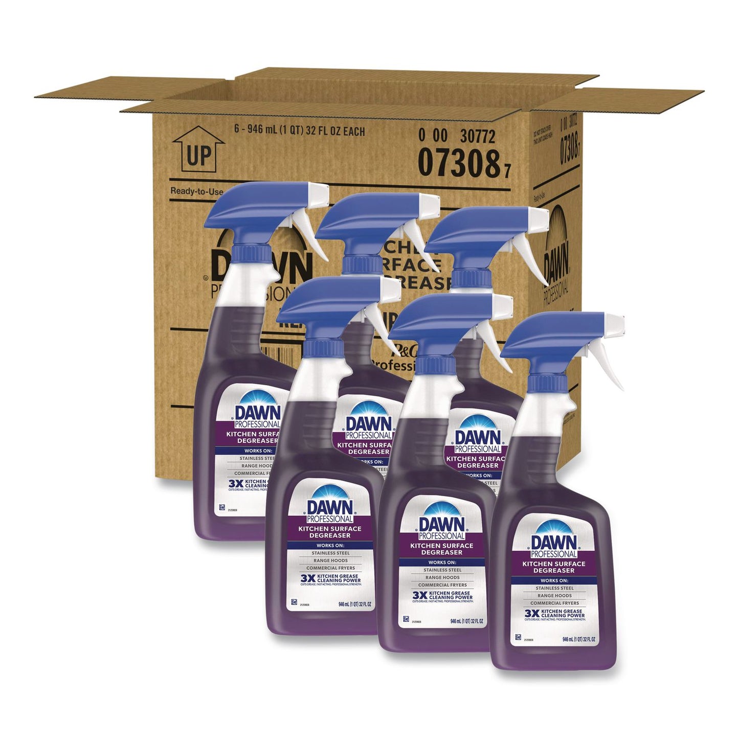 PGC07308 Kitchen Surface Degreaser, Fresh Scent, 32 oz Spray Bottle, 6/Carton