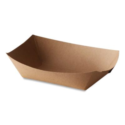 BGC300697 EcoCraft Food Trays, 2 lb Capacity, 6.5 x 1.63 x 1.63, Natural, Paper, 1,000/Carton