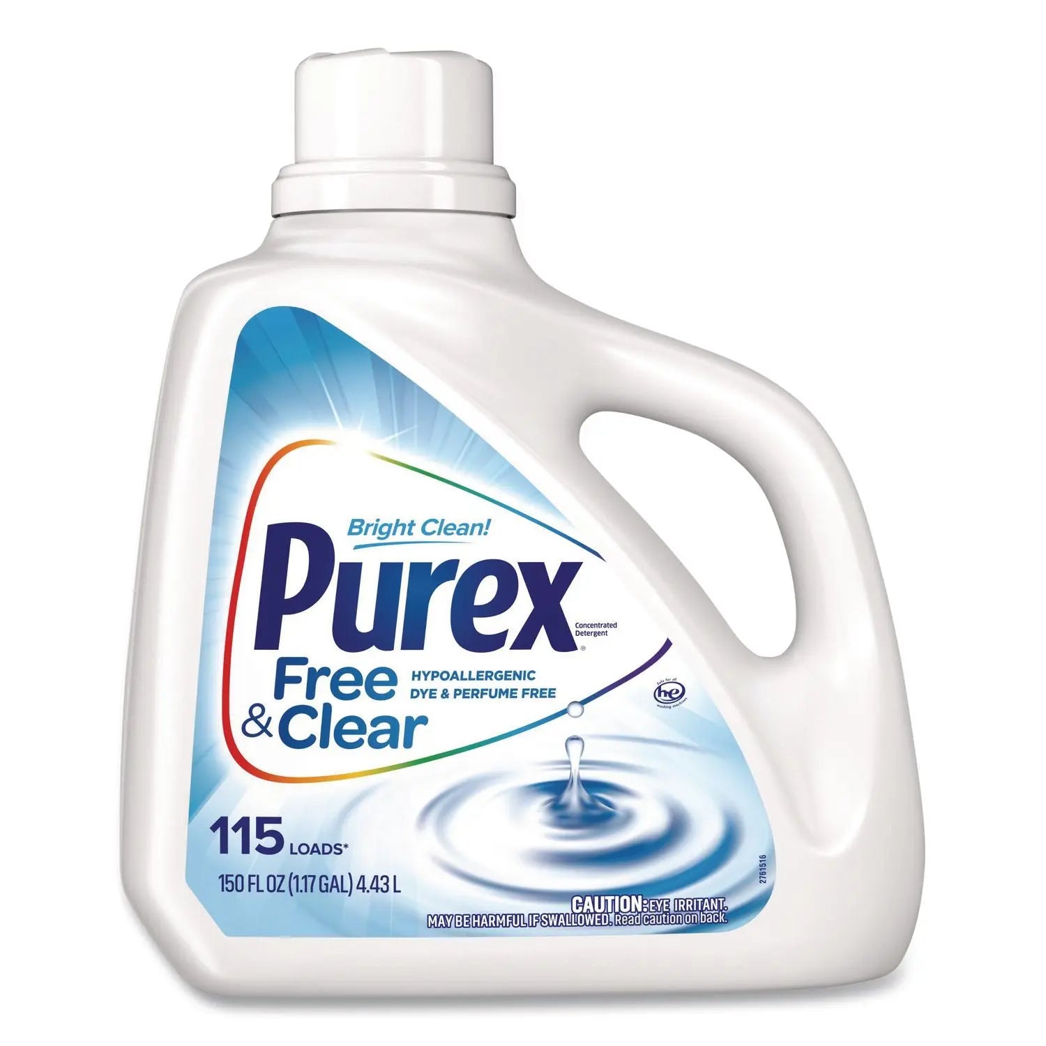 DIA05020EA Free and Clear Liquid HE Laundry Detergent, Unscented, 150 oz Bottle Purex