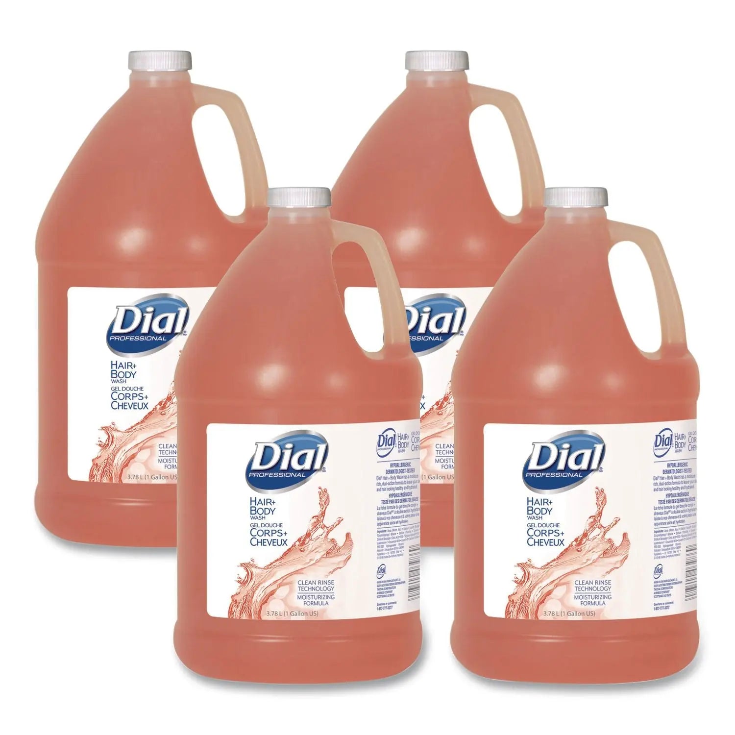 DIA03986 Hair + Body Wash, Neutral Scent, 1 Gal, 4/carton Dial Professional