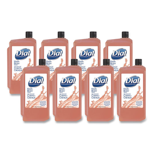 DIA04029 Hair + Body Wash Refill For 1 L Liquid Dispenser, Neutral Scent, 1 L, 8/carton Dial Professional