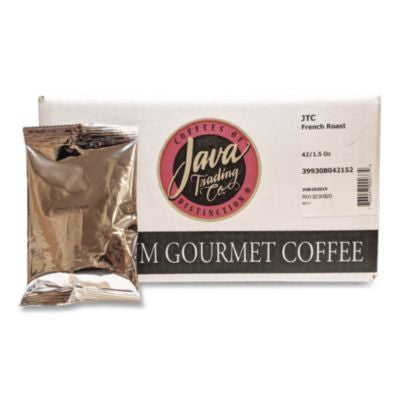 JAV308042 Coffee Portion Packs, 1.5oz Packs, French Roast, 42/carton