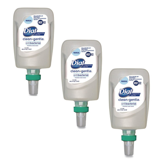 DIA32100CT Clean+Gentle Antibacterial Foaming Hand Wash Refill for FIT Manual Dispenser, Fragrance-Free, 1.2 L, 3/Carton