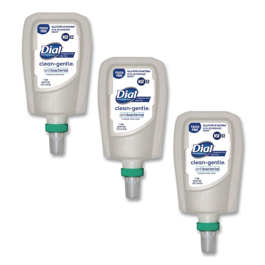 DIA32106CT Clean+Gentle Antibacterial Foaming Hand Wash Refill for FIT Touch Free Dispenser, Fragrance-Free, 1 L, 3/Carton