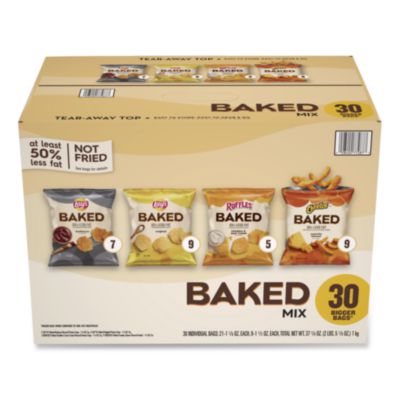 LAY77325 Baked Variety Pack, Baked Cheetos/Baked Lays BBQ/Baked Lays Original/Baked Ruffles Cheddar Sour Cream, 30 Bags/BX, 2 Boxes/CT