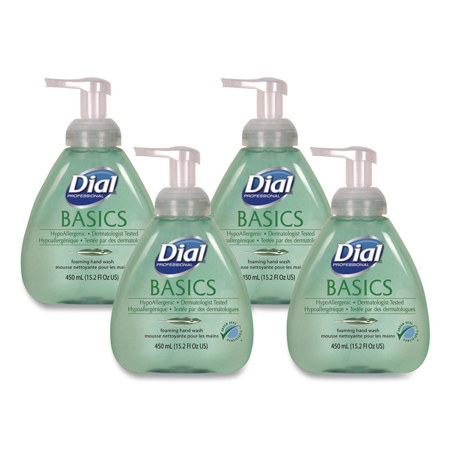 DIA98609 Basics Hypoallergenic Foaming Hand Wash, Honeysuckle Scent, 15.2 oz, 4/Carton