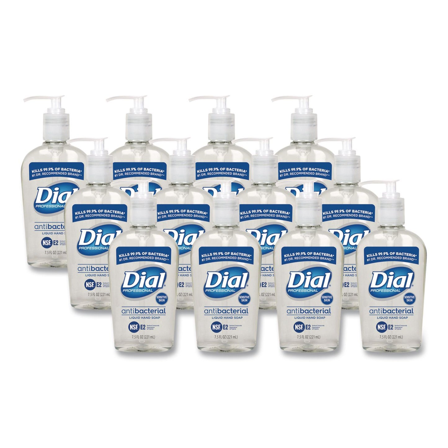 DIA82834 Antibacterial Liquid Hand Soap for Sensitive Skin, Light Floral Scent, 7.5 oz, 12/Carton