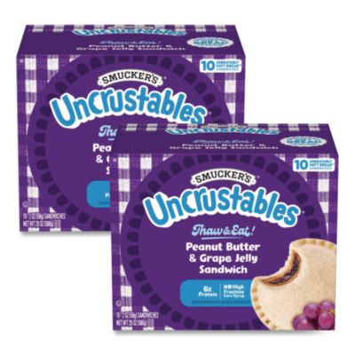 GRR90300135 UNCRUSTABLES Peanut Butter and Grape Jelly, 2 oz, 10/Box, 2 Boxes/Carton