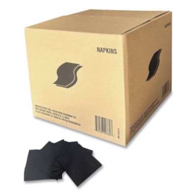 GEN1401 Cocktail Napkins, 1-Ply, 9 x 9, Black, 4,000/Carton GEN