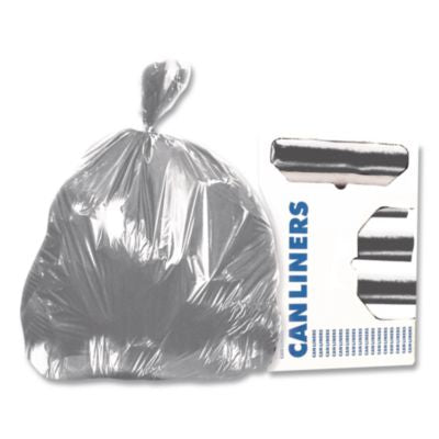 HERH7846WS Linear Low-Density Can Liners, 45 Gal, 1.7 Mil, 39" X 46", Silver, 50/carton HERITAGE