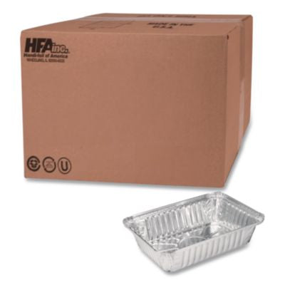 HFA206230 Aluminum Oblong Pan, 2.25 lb, 5.94 x 8.44 x 1.81, Silver, 500/Carton