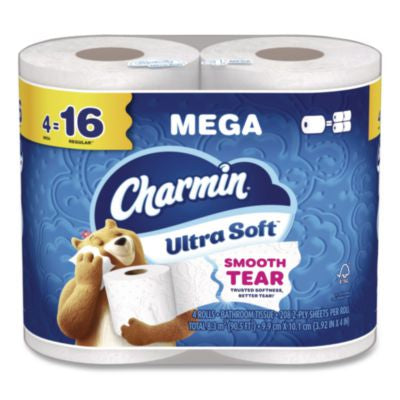 PGC19261PK Ultra Soft Bathroom Tissue, Septic Safe, 2-Ply, White, 208 Sheets/Roll, 4 Rolls/Pack PROCTER & GAMBLE