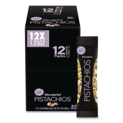 PAM091842A25S Wonderful Pistachios, Salt And Pepper, 1.25 Oz Pack, 12/box