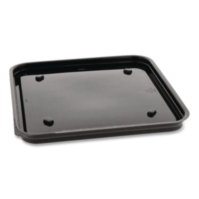PCT75SBASE Recycled Plastic Container, 6 x 6 Brownie Container, 7.5 x 7.5 x 0.56, Black, Plastic, 195/Carton