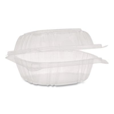 PCTYCI820500000 SENSATION SmartLock Hinged Lid Container, 5.24 x 5.25 x 2.57, Clear, Plastic, 375/Carton