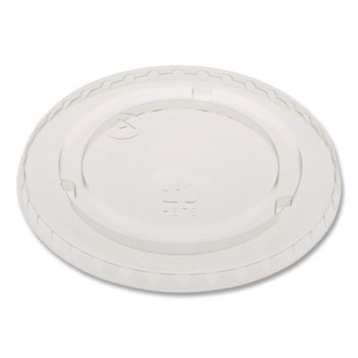 PCTYLP20CNH EarthChoice Strawless RPET Lid, Flat Lid, Fits 9 oz to 20 oz "A" Cups, Plastic, Clear, 1,020/Carton