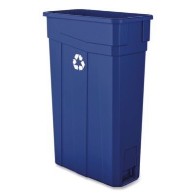 BWK23GLRECYCLEB Slim Recycling Container, 23 gal, Polypropylene, Blue BOARDWALK