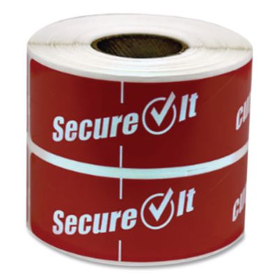 NTCP13SI2 SecureIT Tamper Evident Food Container Seals, 1 x 3, Red, Paper, 250/Roll, 2 Rolls/Pack