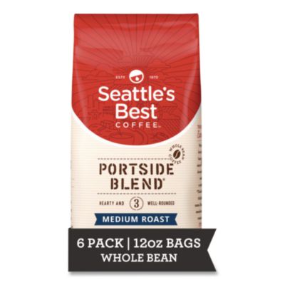 SEA11008570CT Port Side Blend Whole Bean Coffee, Medium Roast, 12 oz Bag, 6/Carton