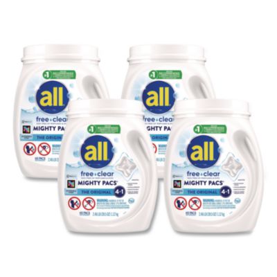 DIA46880 MIGHTY PACS Free Clear HE Laundry Detergent, 60 Pods/Tub, 4 Tubs/Carton DIAL PROFESSIONAL