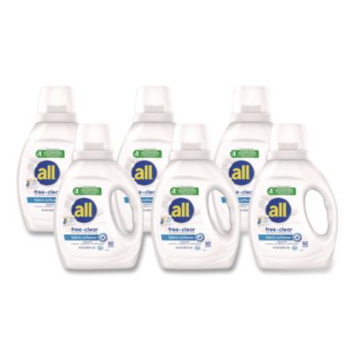 DIA47430 Free Clear Liquid Fabric Softener, Fragrance Free, 34 oz Bottle, 6/Carton DIAL PROFESSIONAL